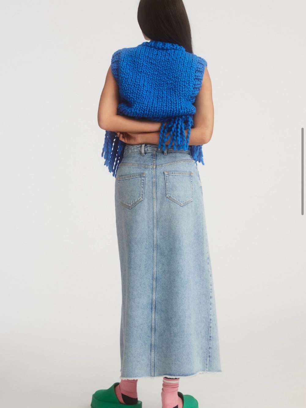 Pilcro The Madi Denim Front Slit Skirt - Picture 4 of 7
